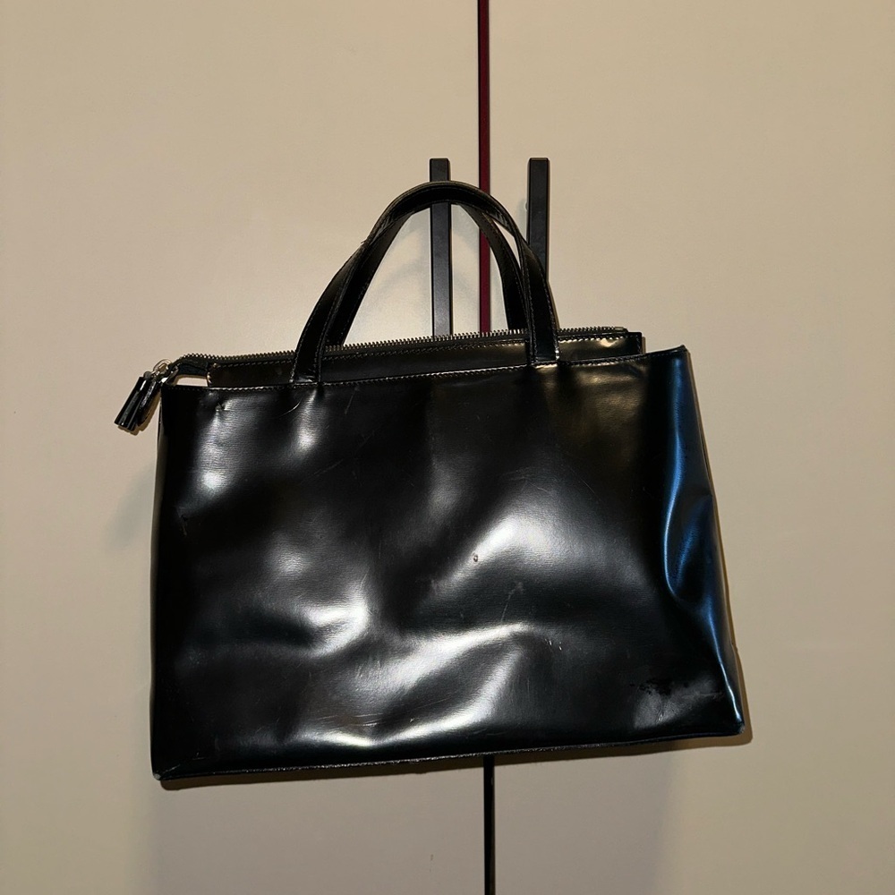 Anya Hindmarch Vintage Structured Black Top Handle bag Y2K - Picture 2 of 12